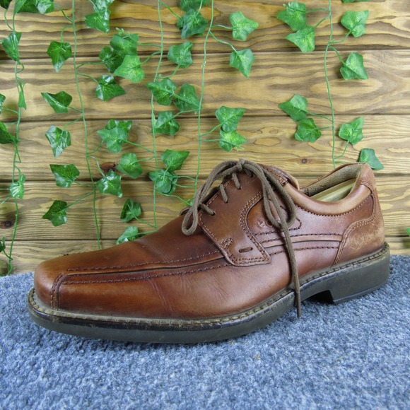 ECCO Brown Leather Lace-Up Oxford Shoes‎ Men\'s Size 42 EU Casual Comfort Work